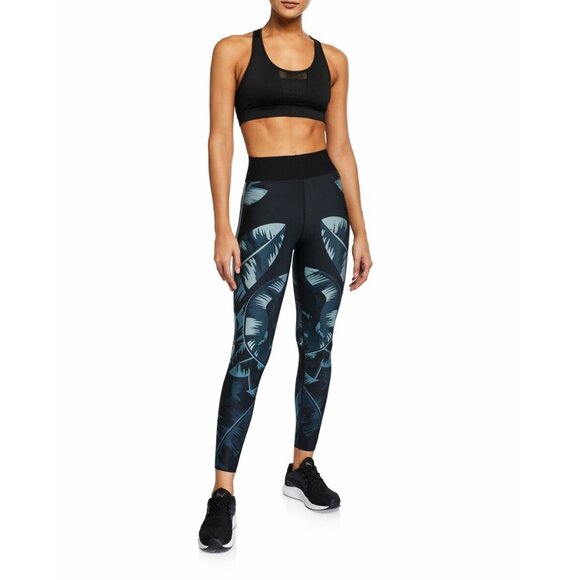 ULTRACOR Palm Leaf Black Workout Training Leggings Size Medium NEW NWT - Picture 1 of 8